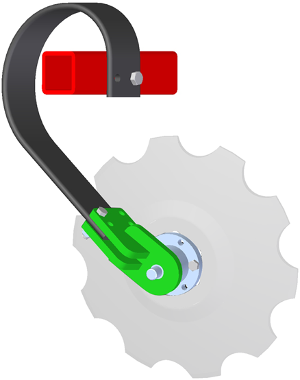 Quick harrow disc support attached to front frame